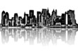 Vektor: Black and white citiy - illustration Black and white citiy - illustration