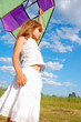 girl flying a kite