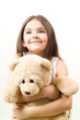 Girl with Teddy-bear in an embrace Girl with Teddy-bear in an embrace