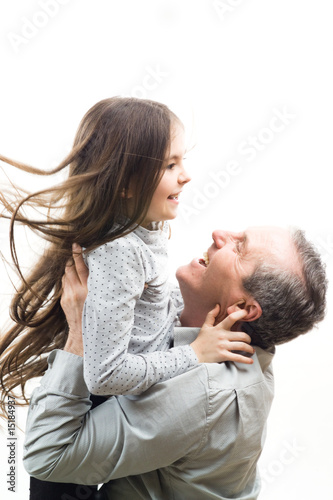 Photo: Grandfather and granddaughter in an embrace Grandfather and granddaughter in an embrace