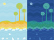 Day and night sea background