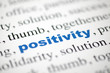 mot positivity bleu texte flou