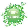 Etiquette 100% naturel Etiquette 100% naturel