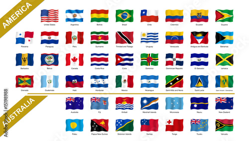 Illustration: 1/4 American - Australian flags 1/4 American - Australian flags