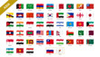3/4 Asian flags