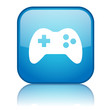 Square button with Console symbol (blue)