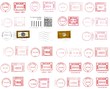 colorful italian postmark background