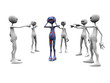 Angry group pointing finger.