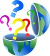 Illustration: question globe question globe
