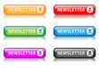 Rectangular "Newsletter" buttons with reflection (x6)
