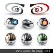 Vector set of chrome 3d icons. Visit my portfolio to see similar