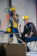 Multi-ethnic male and female construction workers