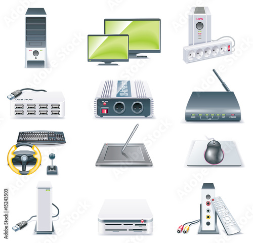  Place  Computer Parts on Photo  Vector Detailed Computer Parts Icon Set  Part 2    Taras Livyy