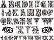 11th century engraved ornamental alphabet and numerals 11th century engraved ornamental alphabet and numerals