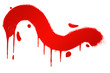 Red painted shape