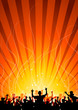 Happy people having fun in an abstract background