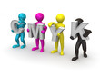 Men with CMYK letters Men with CMYK letters