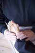 Podiatrist examines a bunion