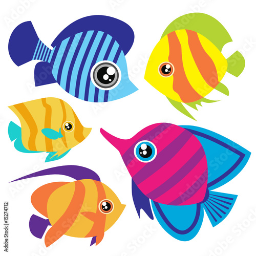 fishes cartoon pictures. colorful cartoon fishes.