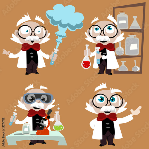 Vector: science professor set science professor set