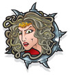 Medusa the Gorgon, a female monster in Greek mythology, vector