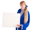 Beautiful Senior Woman Holding a Blank White Sign