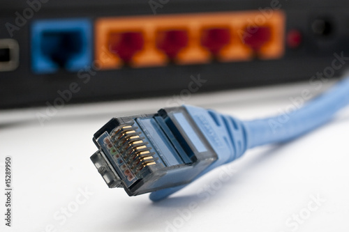 Computer LAN Cables with Router