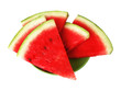 Five watermelon slices on the plate
