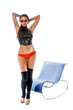 Pretty model on white background Pretty model on white background