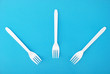 White disposable dishes, fork