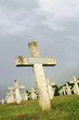 Rows of tombstones in a military graveyard