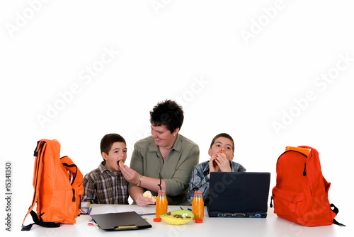 Boys doing homework