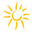 Sonne gemalt Pinsel