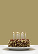 Chocolate birthday cake with candles Chocolate birthday cake with candles
