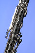 Clarinet Close Isolated  On Light Blue