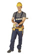 handyman wearing gloves