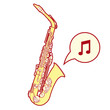 Stylized saxophone illusration Stylized saxophone illusration