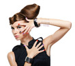 fashion glamour girl with creative hairstyle