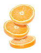 3 Isolierte überlagernde Orangenscheiben 3 Isolierte überlagernde Orangenscheiben