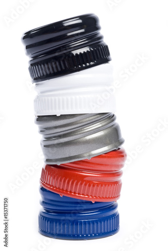 Photo: Stack of Colorful Screw Caps Stack of Colorful Screw Caps