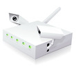 Modem internet et son antenne wifi espion (reflet) Modem internet et son antenne wifi espion (reflet)