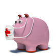 illustraton of a pig in an air mask