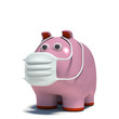 illustraton of a pig in an air mask