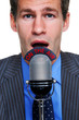 Businessman On the Air microphone