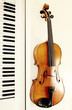 violin and piano keys