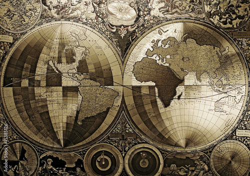 Photo: World map on old paper World map on old paper