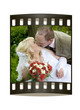 Film-Negativ mit Hochzeitspaar Film-Negativ mit Hochzeitspaar