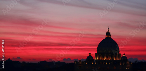 Foto: Rome by Night - Vatican Dome Silhouette Rome by Night - Vatican Dome Silhouette