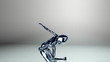 3d metallic figure dancing