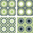 4 Islamic Star Patterns Brown, Blue, Green, White